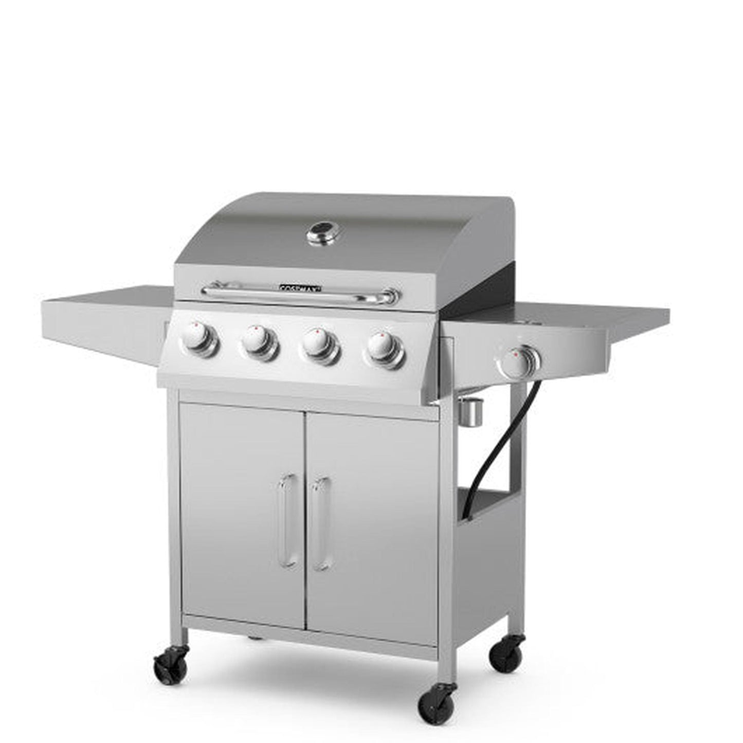 Costway 50,000 BTU 5-Burner Silver Propane Gas Grill with Side Burner and 2 Prep Tables