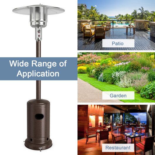 Costway 50,000 BTU Bronze Stainless Steel Propane Patio Heater with Trip Over Protection