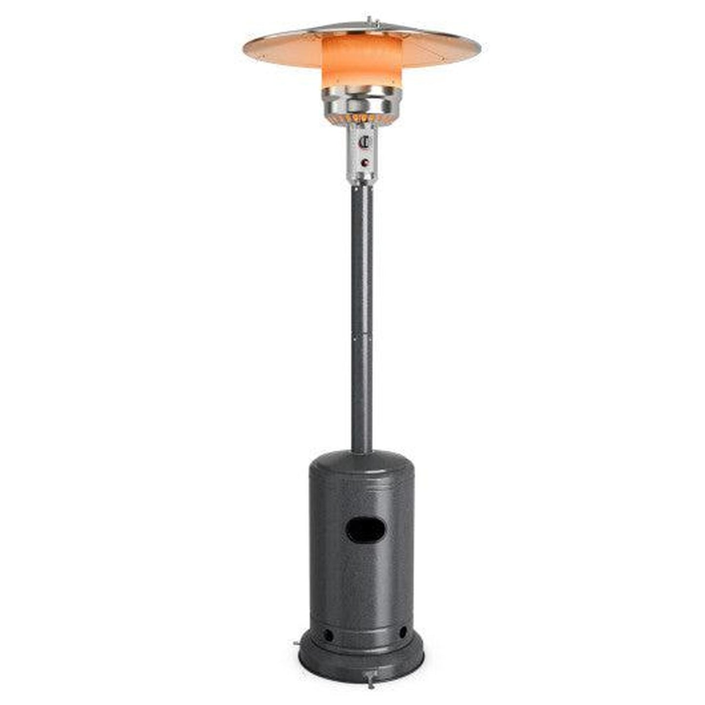 Costway 50,000 BTU Gray Stainless Steel Propane Patio Heater with Trip Over Protection