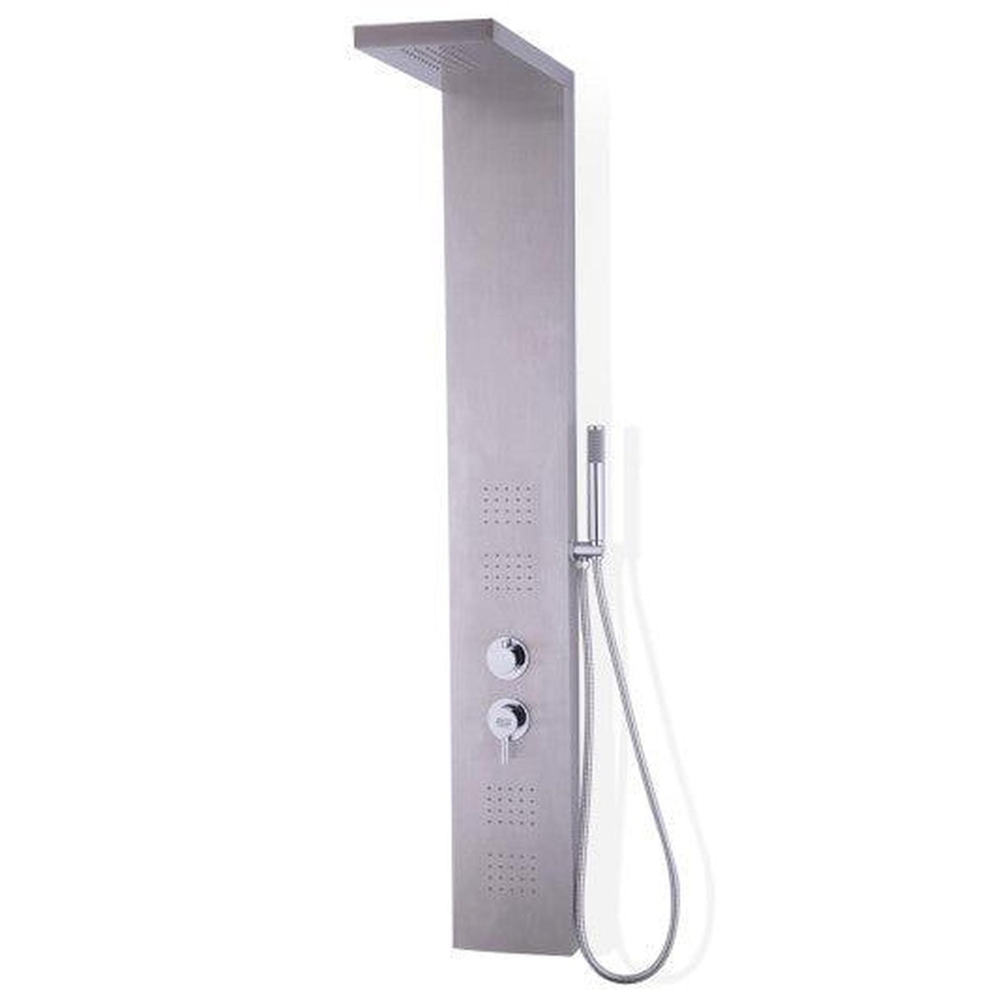 Costway 55" Brushed Stainless Steel Shower Panel Rainfall Waterfall