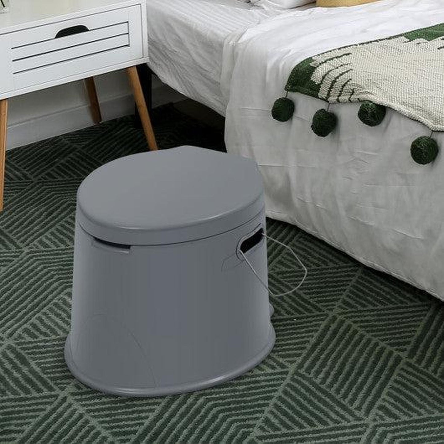 Costway 5L Portable Travel Toilet with Paper Holder for Outdoor