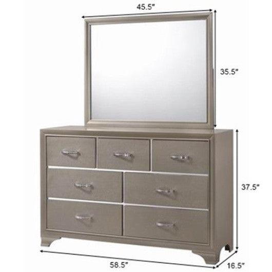 Costway 7 Drawers Dresser Chest & Mirror Set Storage Cabinet