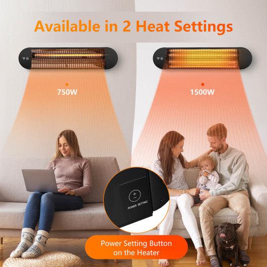 Costway 750W/1500W Wall Mounted Infrared Heater with Remote Control