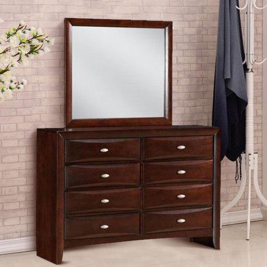 luxury dresser Costway 8 Drawers Luxury Bedroom Dresser Mirror Storage set