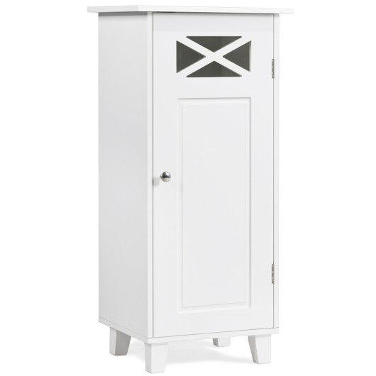 Costway Wooden 4 Drawer Bathroom Cabinet Storage Cupboard 2 Shelves Free  Standing White 