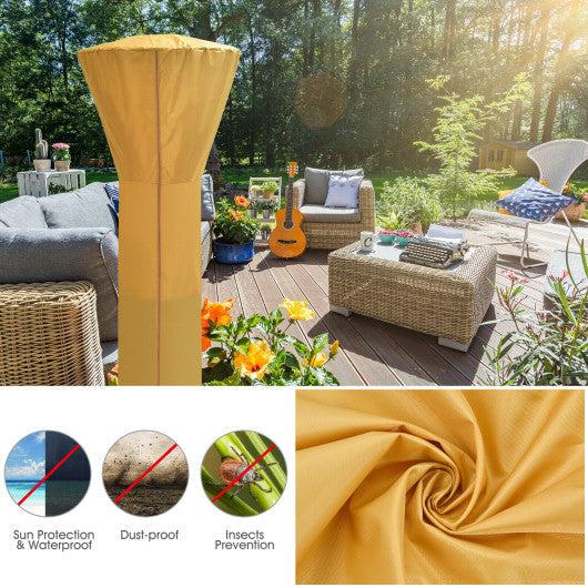 Costway Beige Patio waterproof heater cover with Zipper and Storage Bag