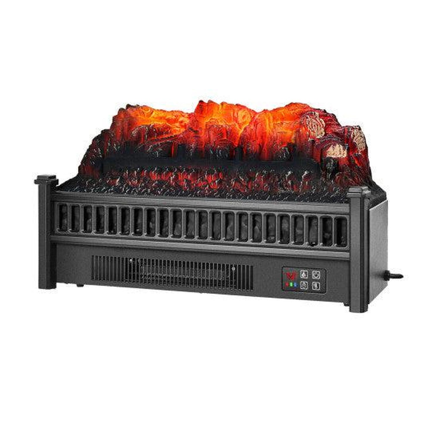 Costway Black 1400W Electric Fireplace Log Heater with Adjustable Flame Brightness
