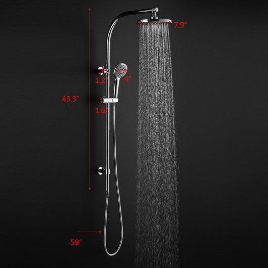 Costway Chrome Brass Rainfall Shower Panel Wall Mounted Combo Set System