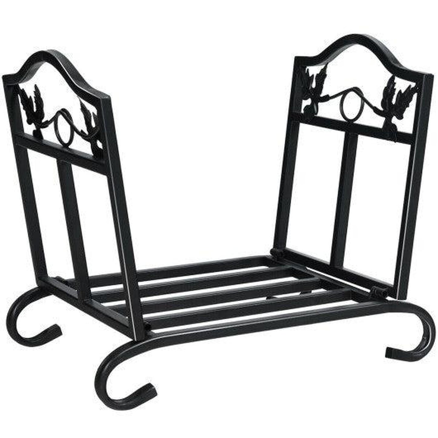 Costway Foldable Firewood Log Rack Steel Wood Storage Holder