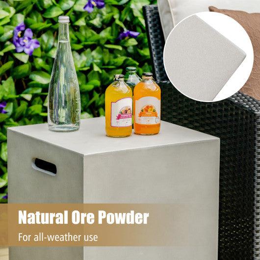 Costway Gray Propane Tank Cover Hideaway Table for Standard 20 lbs. Propane Tank