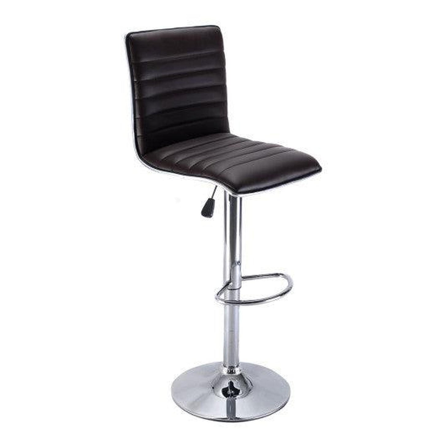 Costway Set of 2 Brown Swivel Bar Stool Modern Adjustable Height Hydraulic Diner Chair
