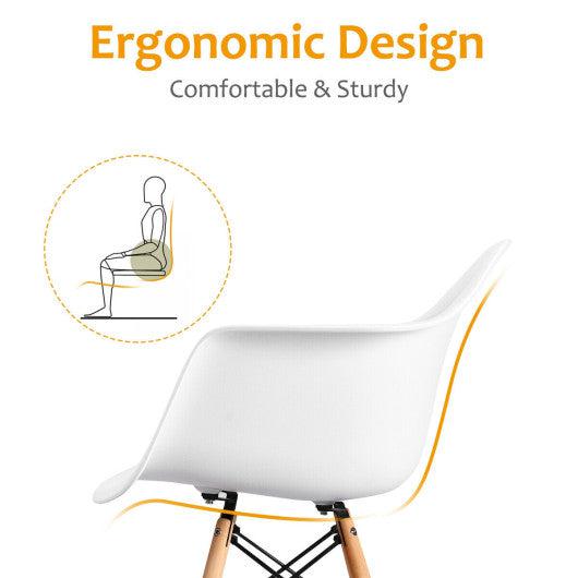 Costway Set of 2 Mid-Century Modern Molded Dining Arm Side Chairs