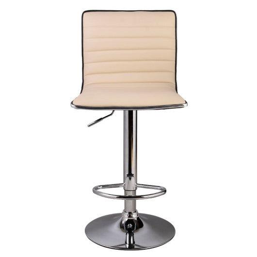 Costway Set of 2 Off White Swivel Bar Stools Dining Chairs