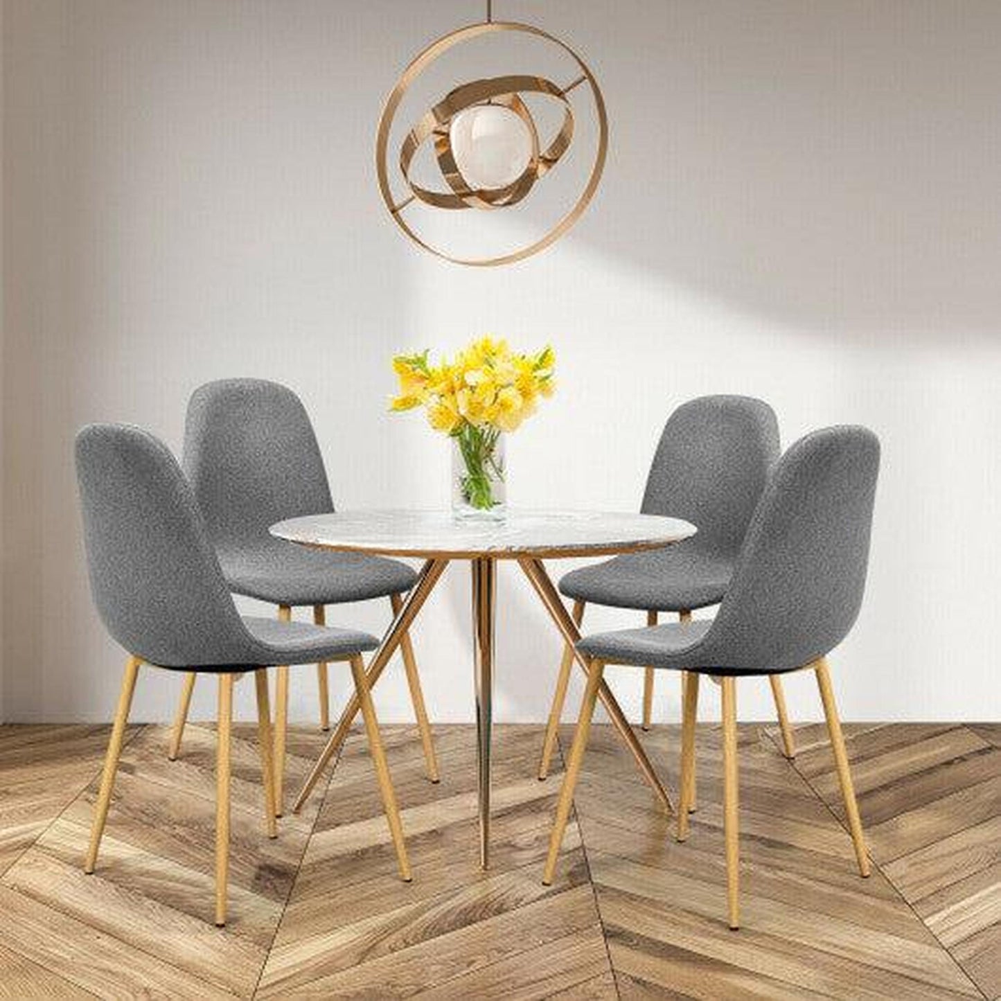 Costway Set of 4 Gray Accent Dining Chairs