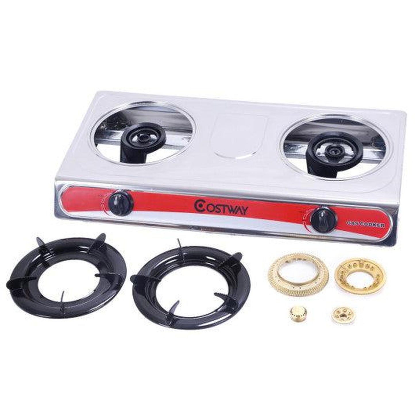 Costway Stainless Steel 2 Burners Gas Stove