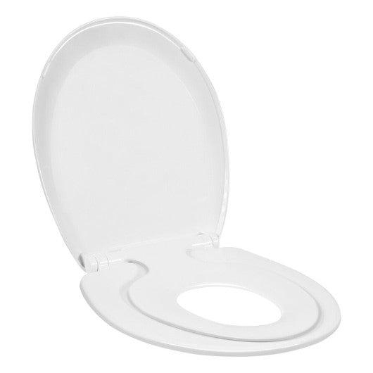 Costway Toddlers & Adult Round Toilet Seat with Built-in Potty