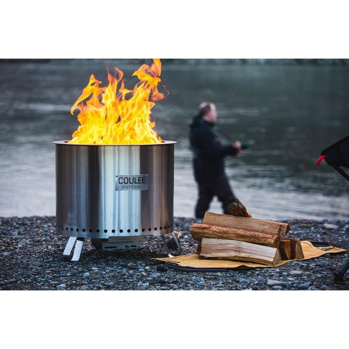 Coulee Colorado XL 26" Smokeless Multifuel Portable Stainless Steel Fire Pit