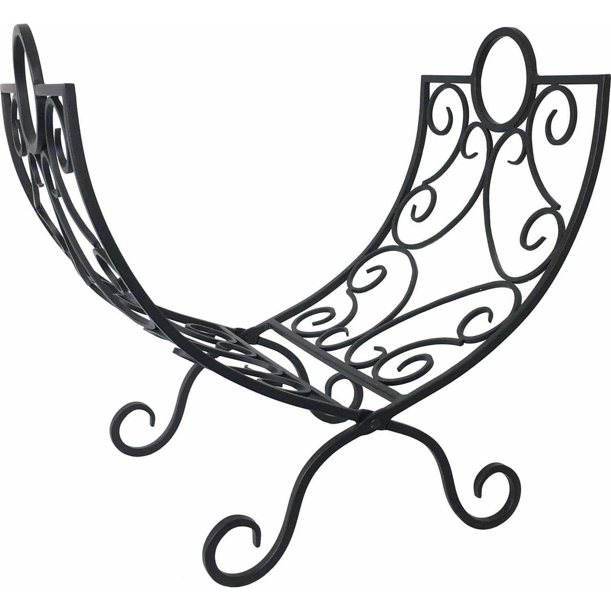 Dagan Industries 14" x 22" Black Wrought Iron Log Holder – US Fireplace