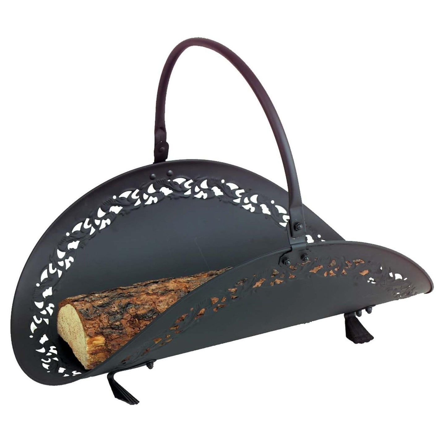 Dagan Industries 15" x 21" Black Wood Basket With Filigree Body