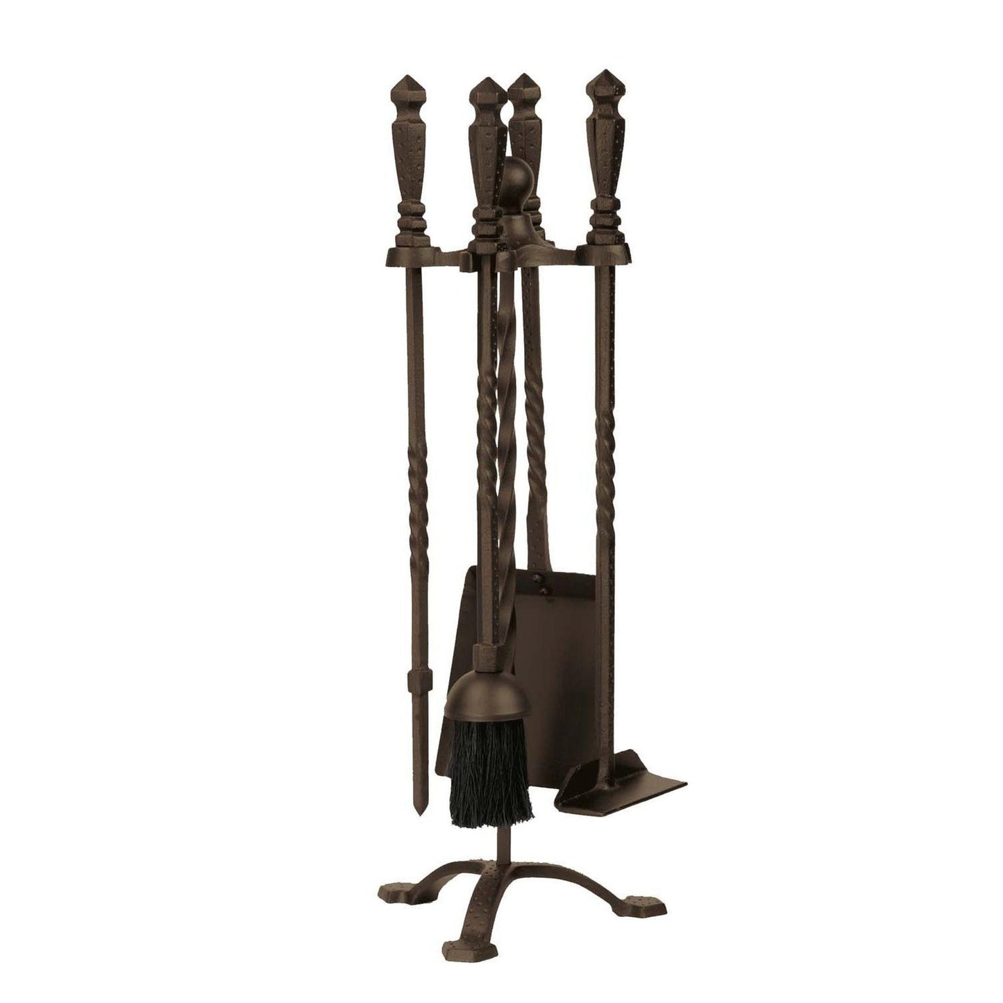Dagan Industries 22" Five Piece Wrought Iron Stove Fireplace Tool Set in Bronze - 1105B