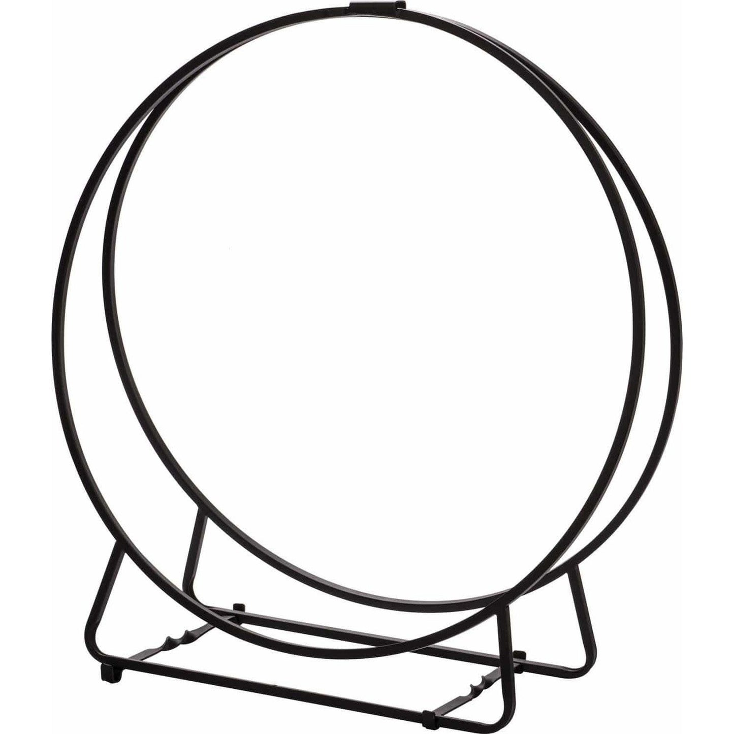 Dagan Industries 24" Log Hoop in Black Steel With Bottom Support Brackets
