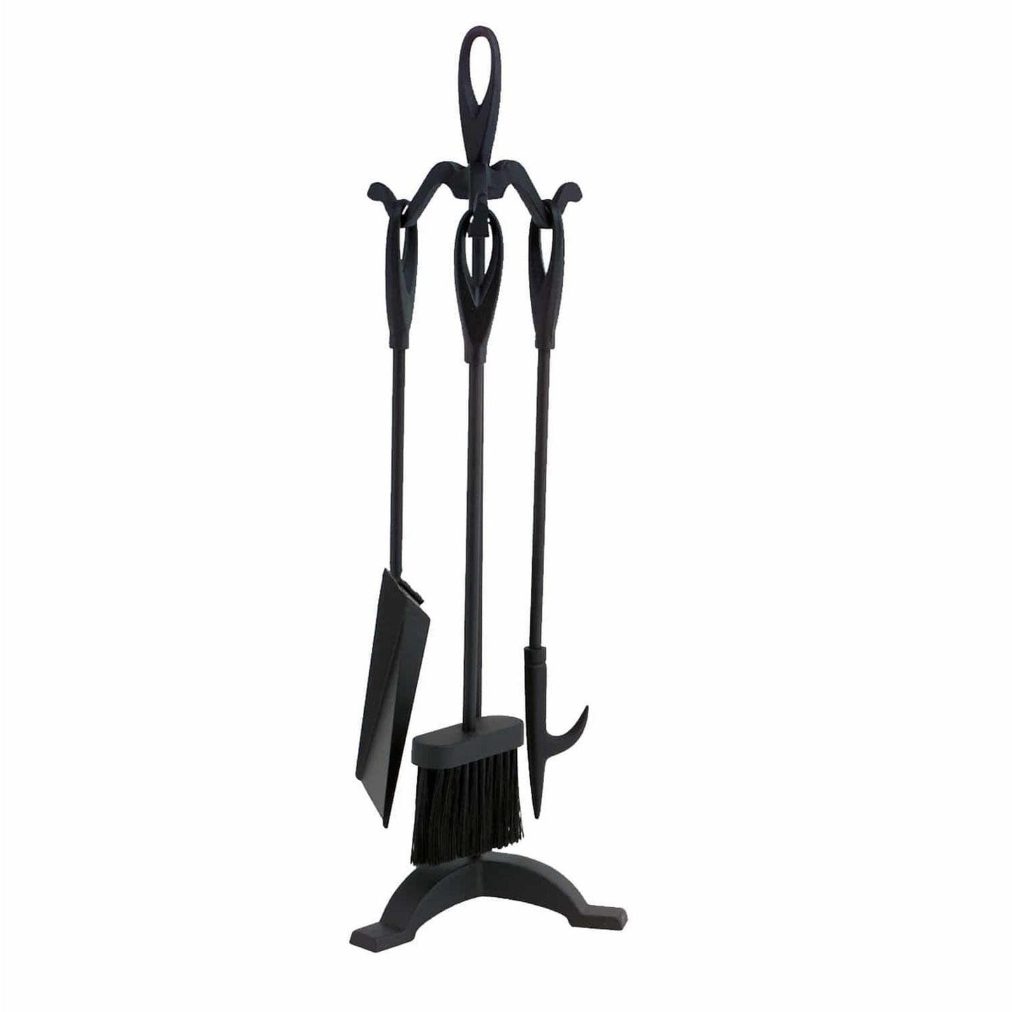 Dagan Industries 25" Black Wrought Iron 4-Piece Stove Fireset