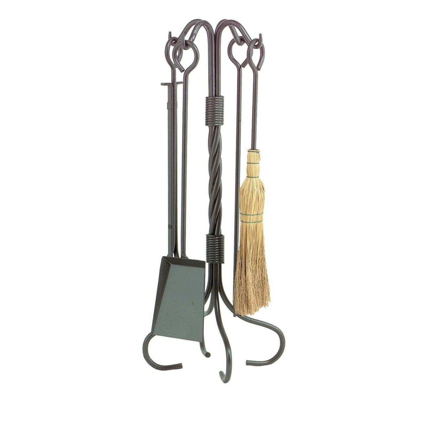 Dagan Industries 29" Natural Wrought Iron 5-Piece Twist Fireset