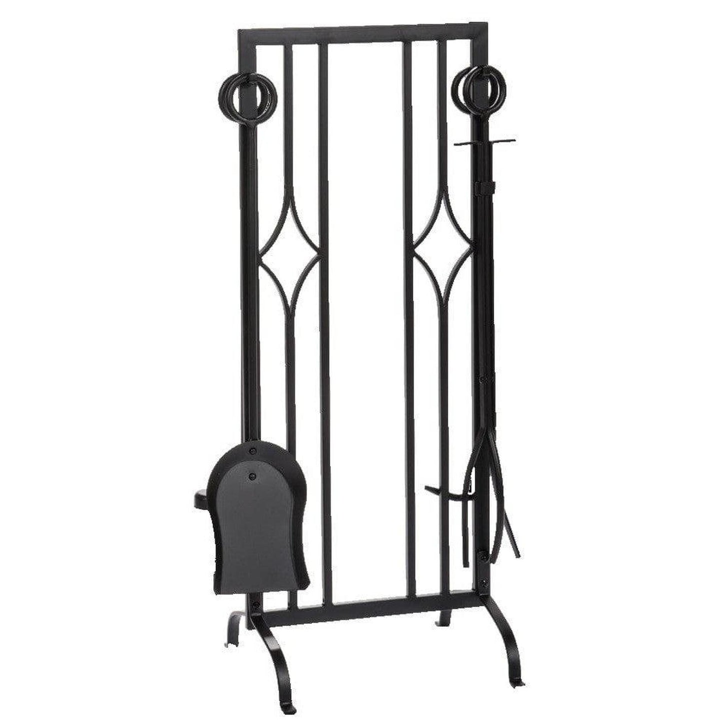 Dagan Industries 30" Black Diamond Design 5-Piece Fireplace Tool Set
