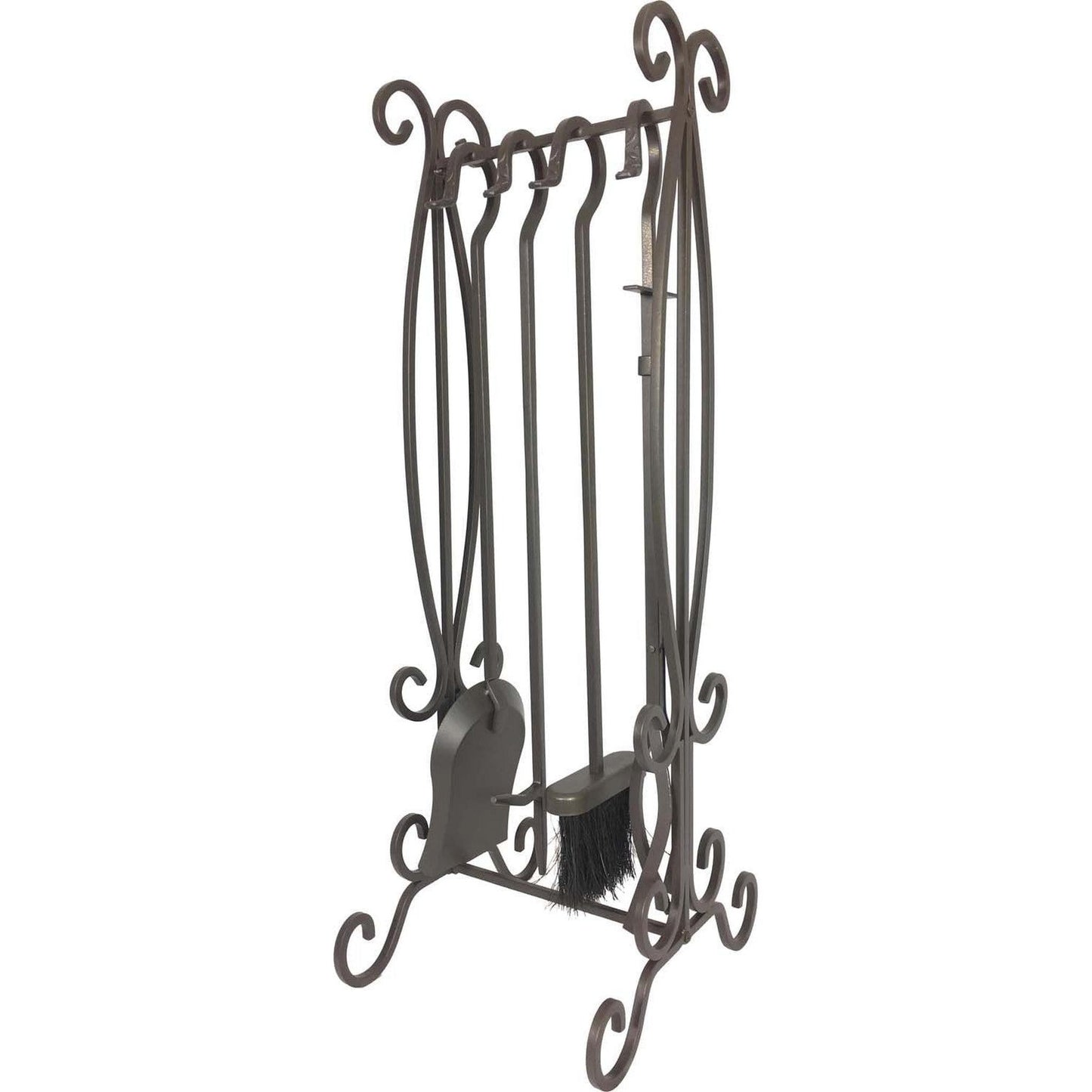 Dagan Industries 30" Bronze Wrought Iron 5-Piece Square Rods Hanging Fireset