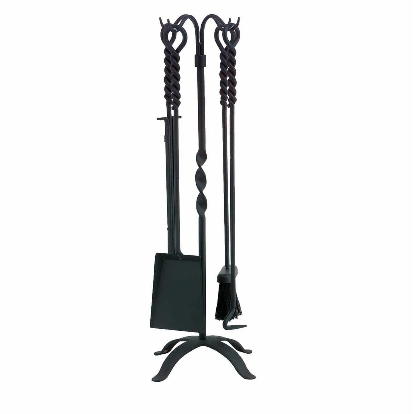 Dagan Industries 31" Black Wrought Iron 5-Piece Twist Fireset
