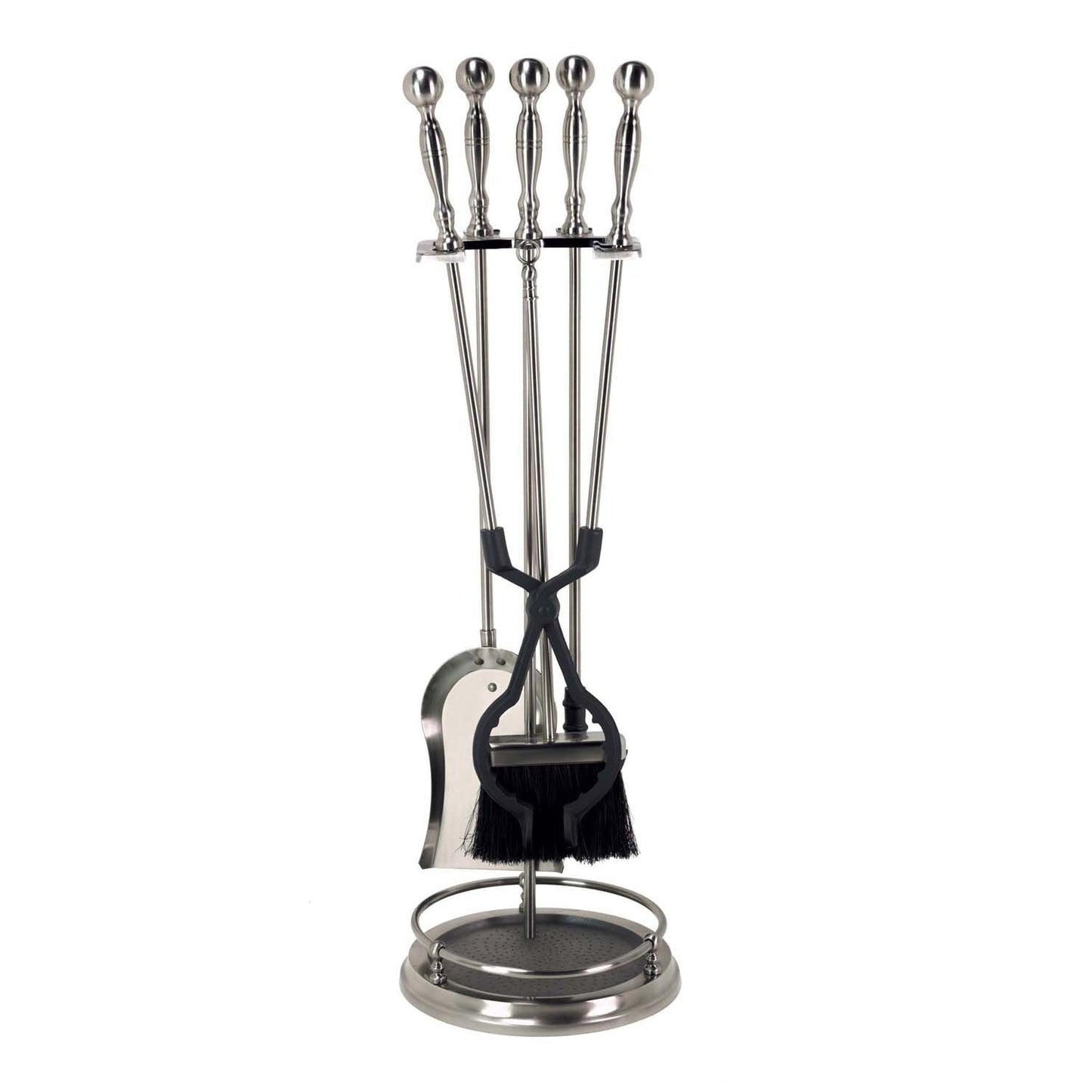 Dagan Industries 31" Pewter Finish 5-Piece Fireset With Rail