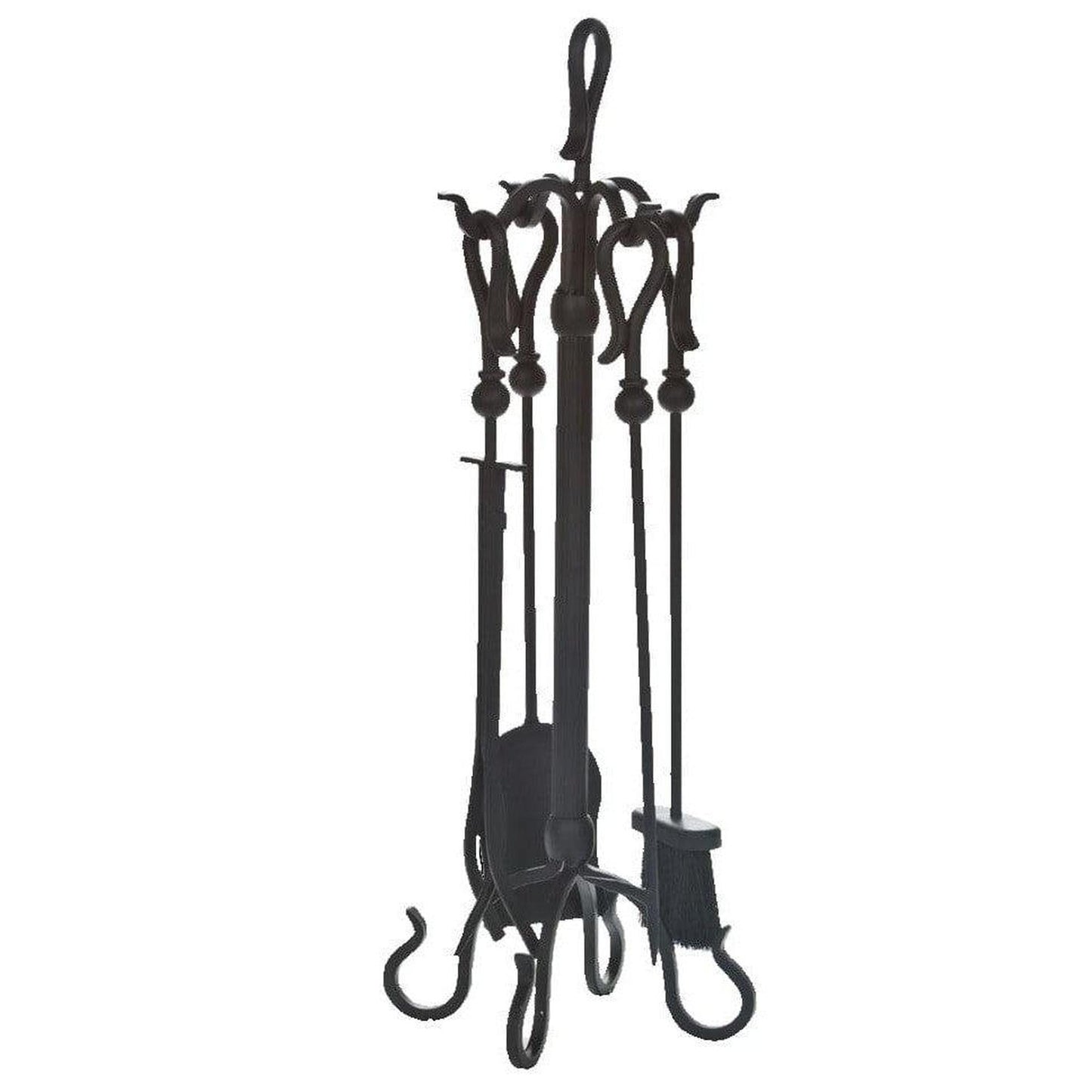 Dagan Industries 32" Black Wrought Iron 5-Piece Fireset