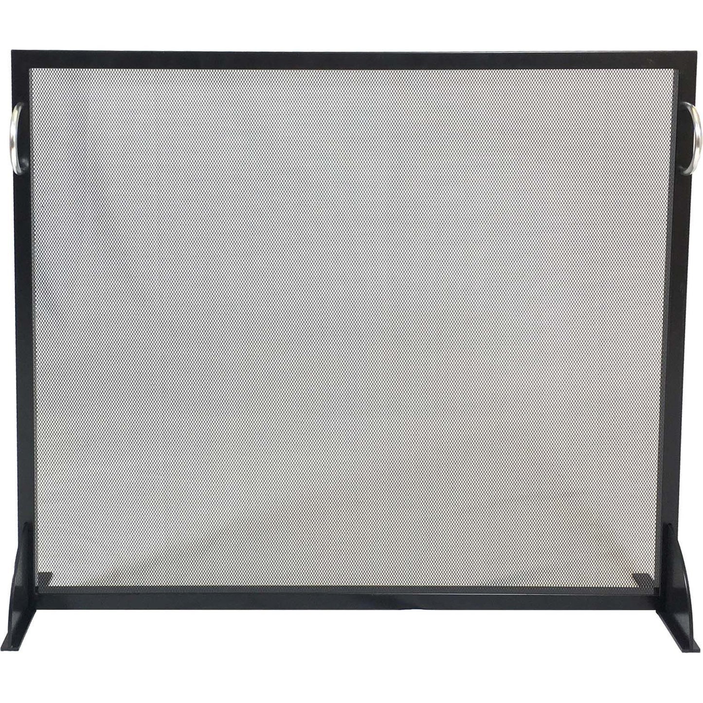 Dagan Industries 38" x 32" Black Wrought Iron and Stainless Steel Fireplace Screen