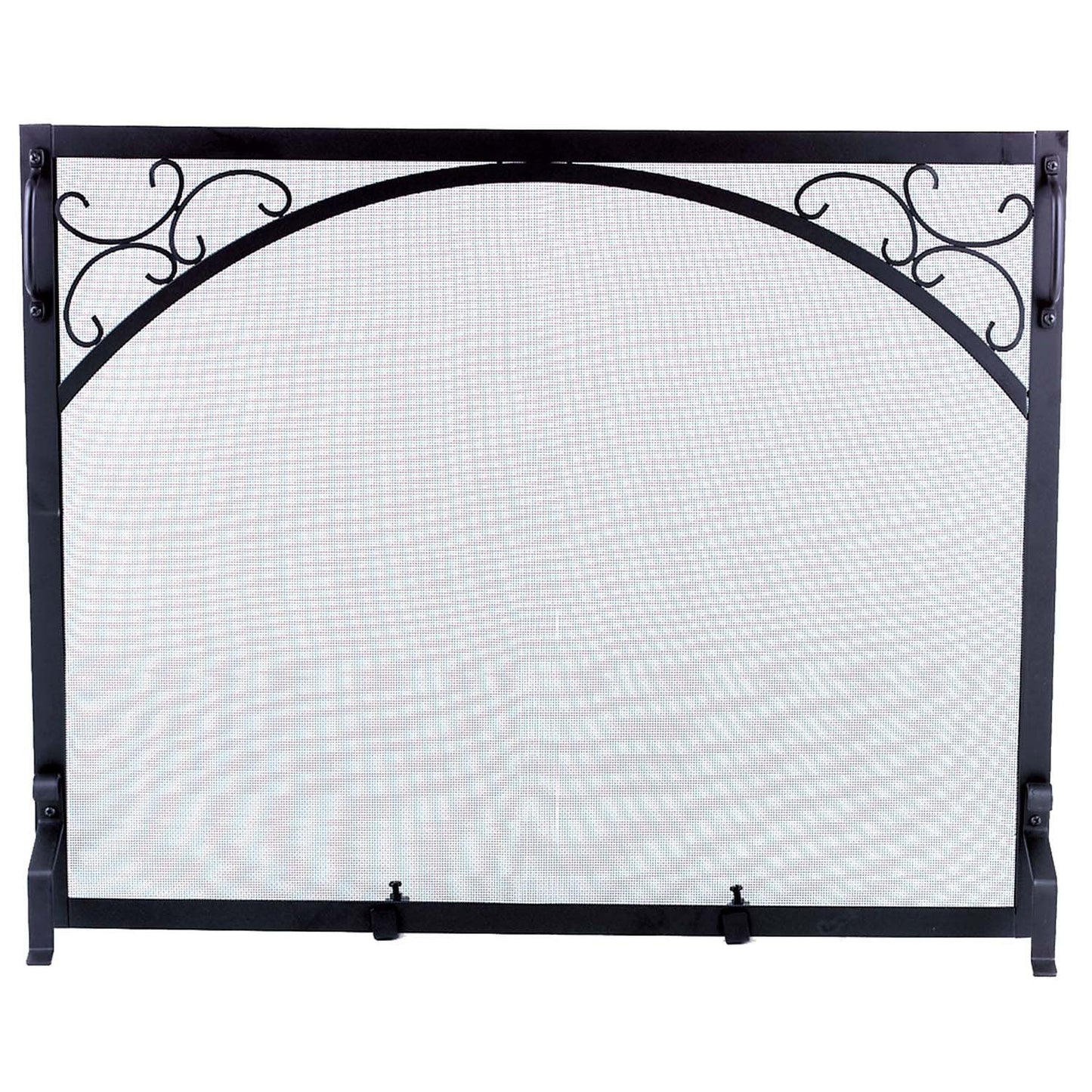 Dagan Industries 39" x 31" Black Wrought Iron With Scroll Design Panel Screen