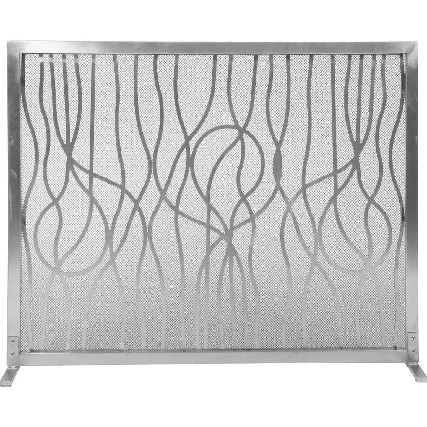 Dagan Industries 39" x 31" Stainless Steel Modern Abstract Design Fireplace Screen