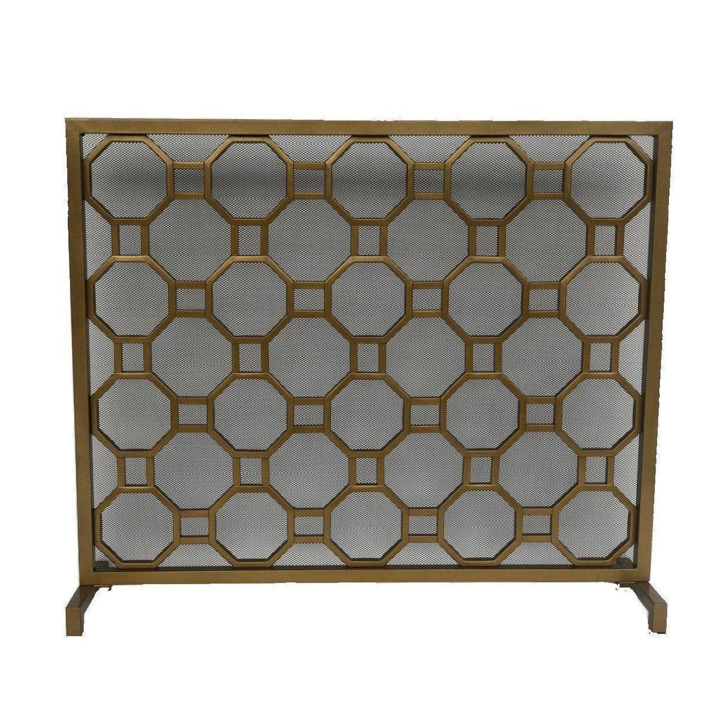 Dagan Industries 40" x 34" Electro Plated Gold Finish Circle Pattern Design Panel Screen