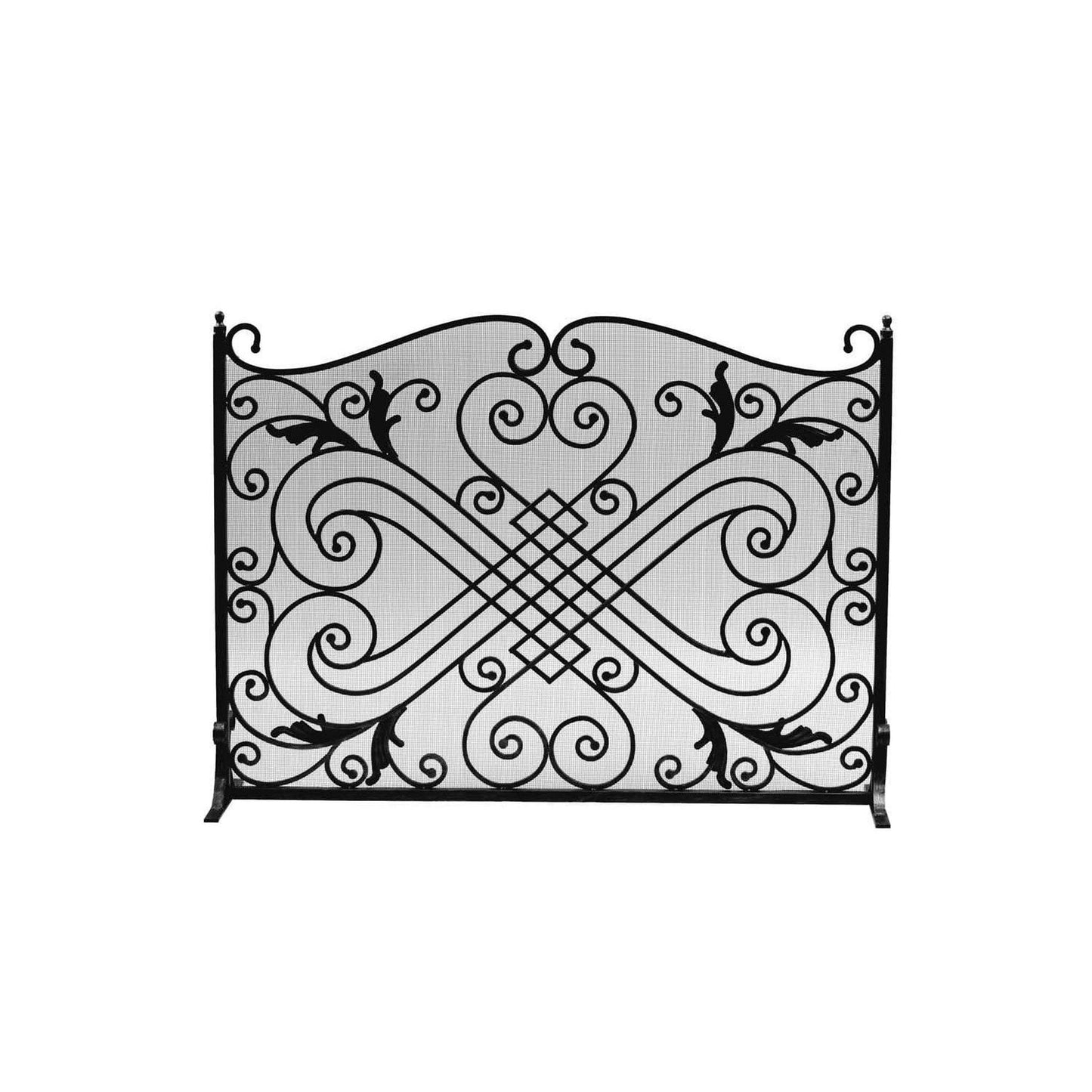 Dagan Industries 44" x 33" Black Wrought Iron Arched Panel Screen