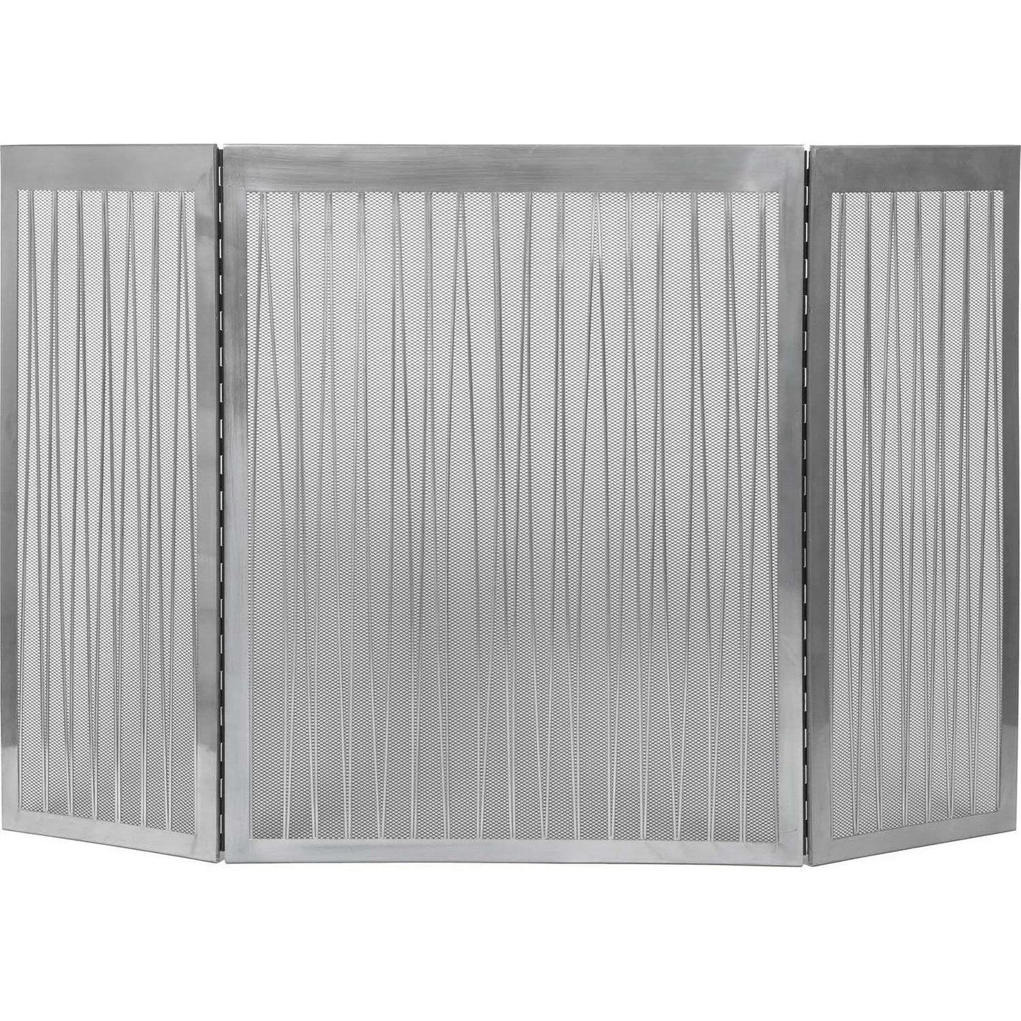 Dagan Industries 50" x 32" Satin Nickel Three Fold Linear Panel Screen