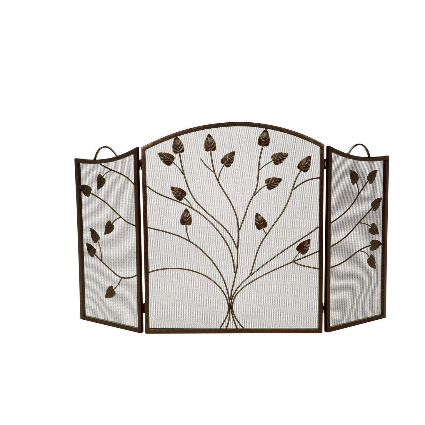 Dagan Industries 52" x 31" Bronze Three Fold Leaf Design Arched Panel Screen
