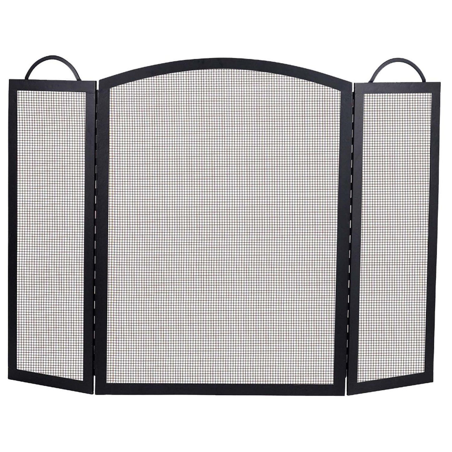 Dagan Industries 52" x 39" Black Wrought Iron Three Fold Center Arched Panel Screen