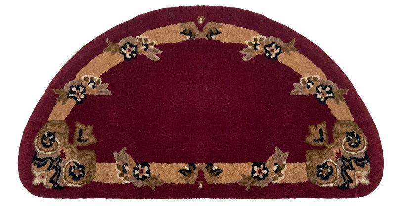 Dagan Industries HR2010 22" x 44" Brown Floral Hearth Rug