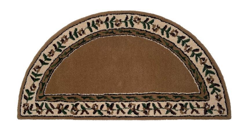 Dagan Industries HR5015 28" x 56" Beige Floral Hearth Rug