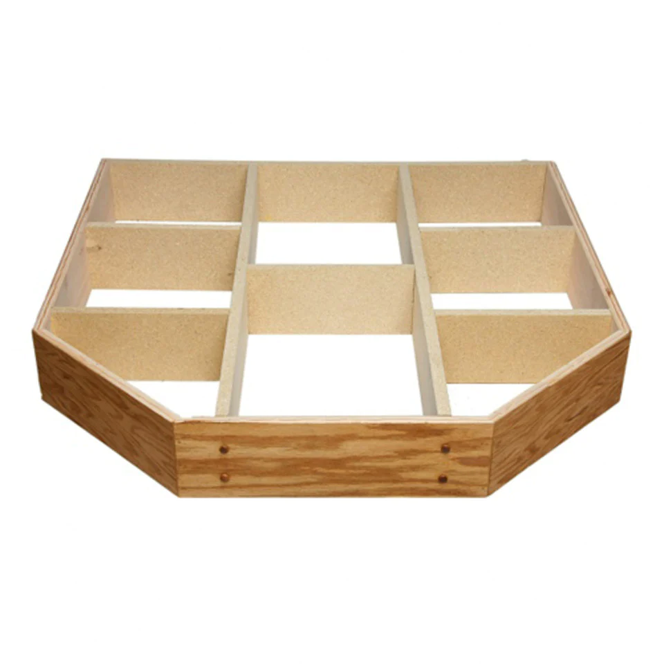 Diamond Hearths Corner Shape 54" x 54" Oak Wooden Heather Risers