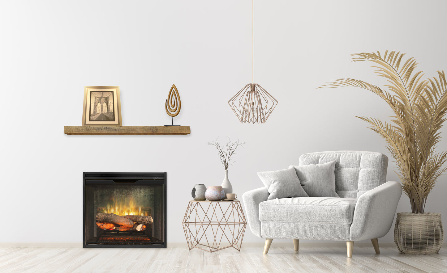 Dimplex Revillusion 24" Built-in Electric Firebox With Weathered Concrete Interior