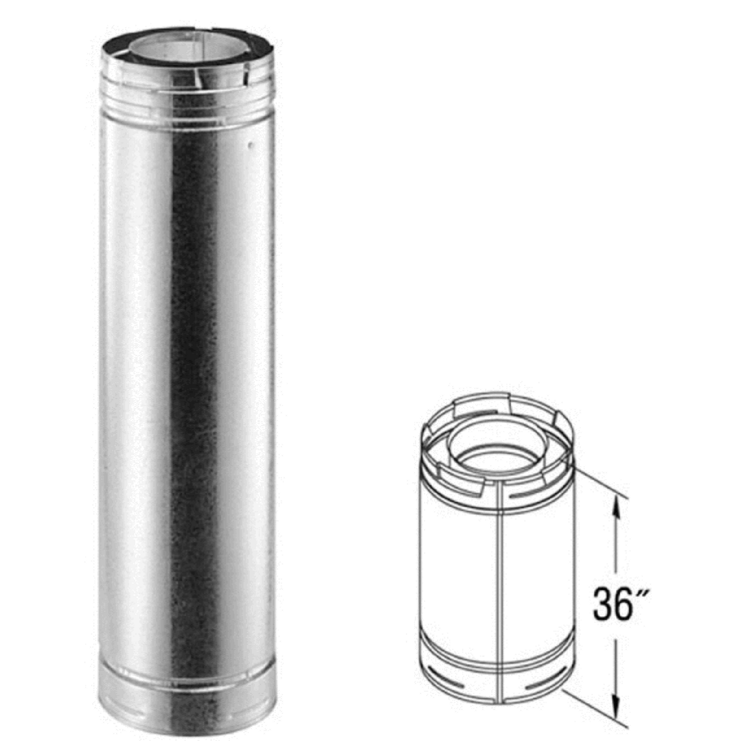 DirectVent Pro 36" Galvanized Chimney Pipe