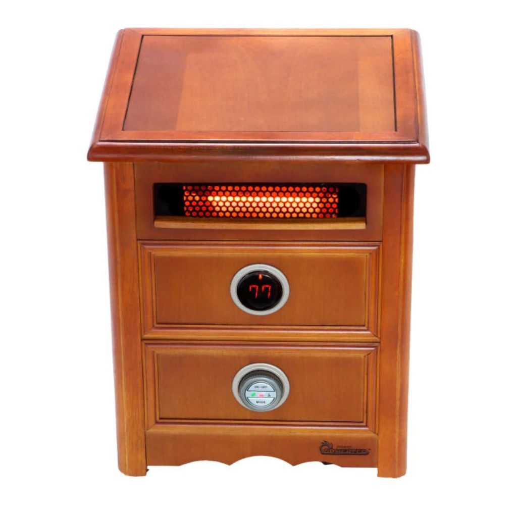 Dr. Infrared Heater 16" 1500W Portable Infrared Space Heater with Nightstand Design & Furniture-Grade Cabinet