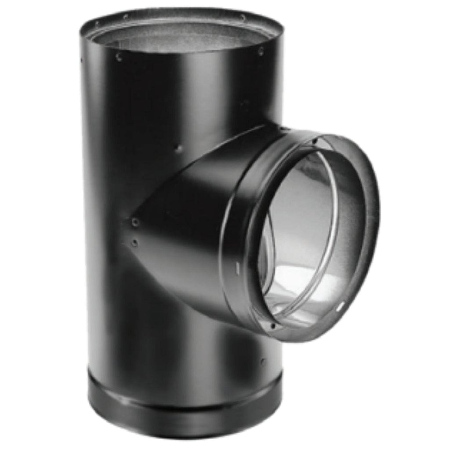 DuraVent DVL 7" Black Double-Wall Tee With Clean-Out Cap