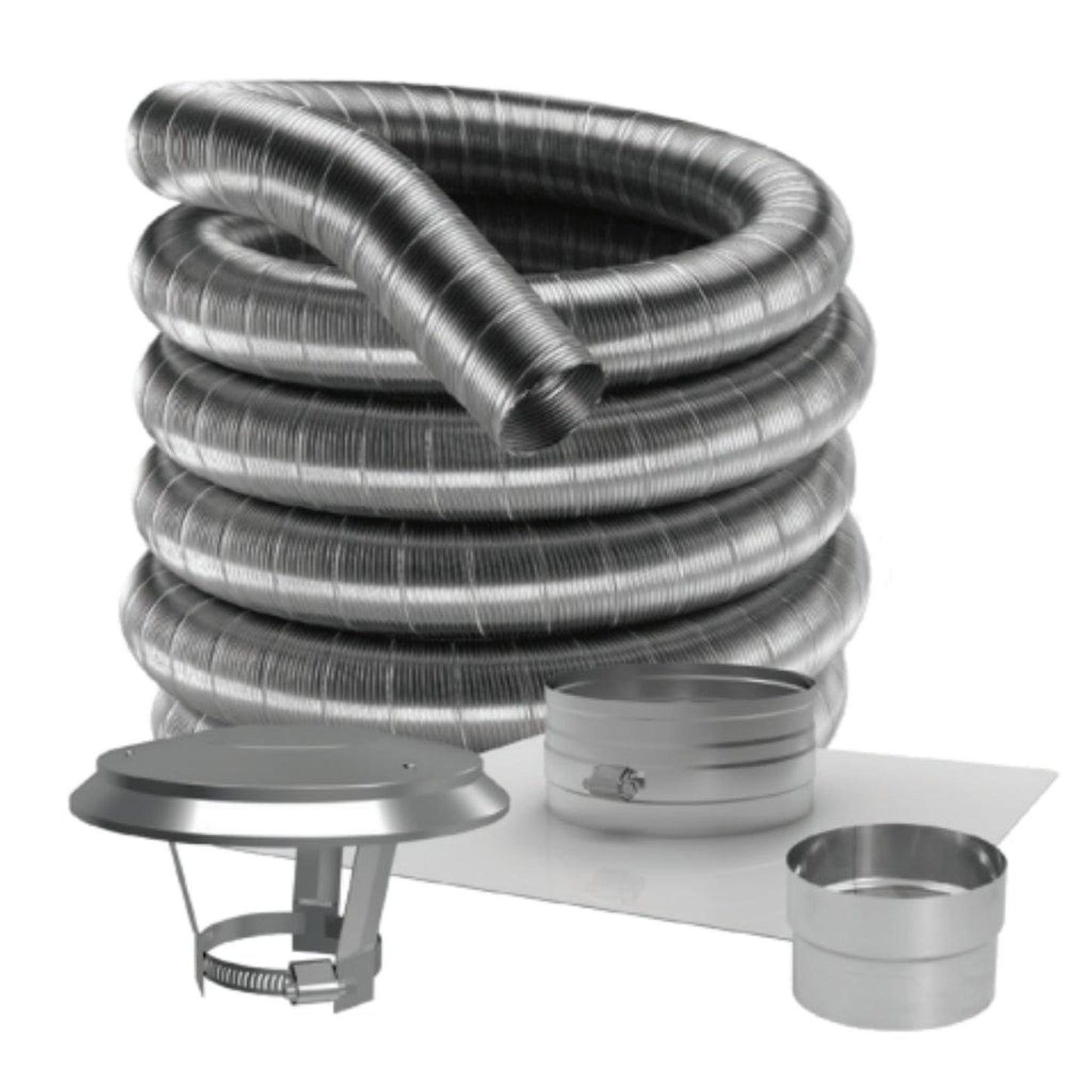 DuraVent DuraFlex 304 4" x 30' Stainless Steel Basic Kit