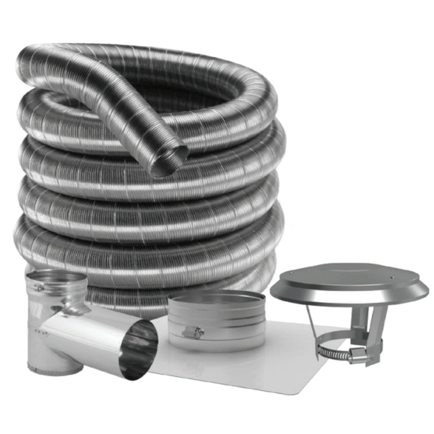 DuraVent DuraFlex 316 4" x 20' Stainless Steel Tee Kit