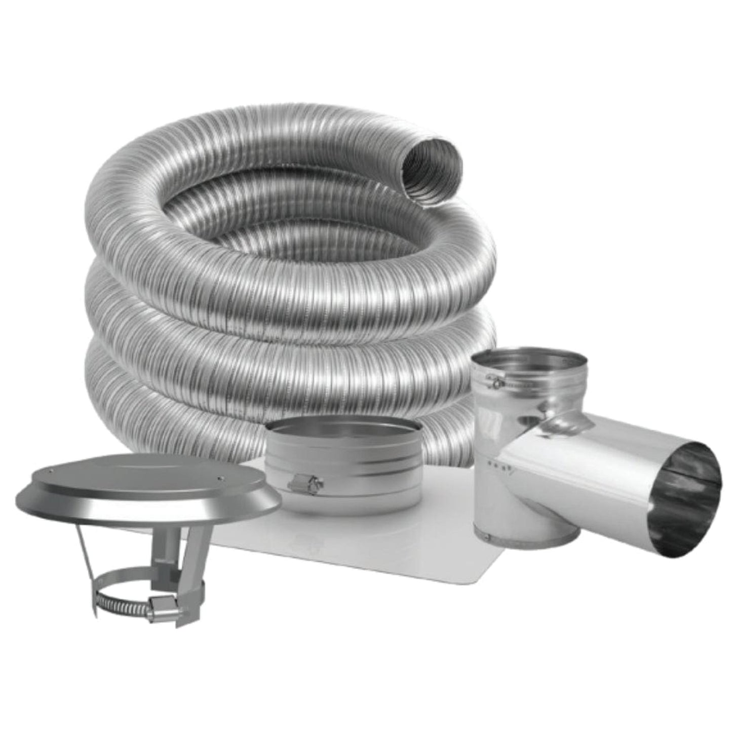 DuraVent DuraFlex Pro 4" x 35' Stainless Steel Tee Kit